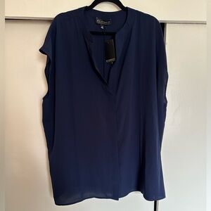 ELOQUII top size 22 navy blue buttom up. New with tags